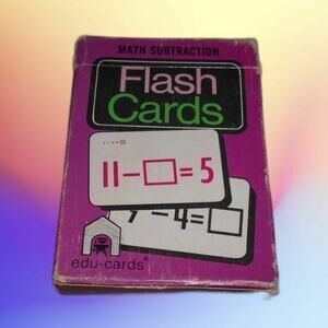 Vintage 1974 Edu-Cards Math Subtraction Flash Cards #392
